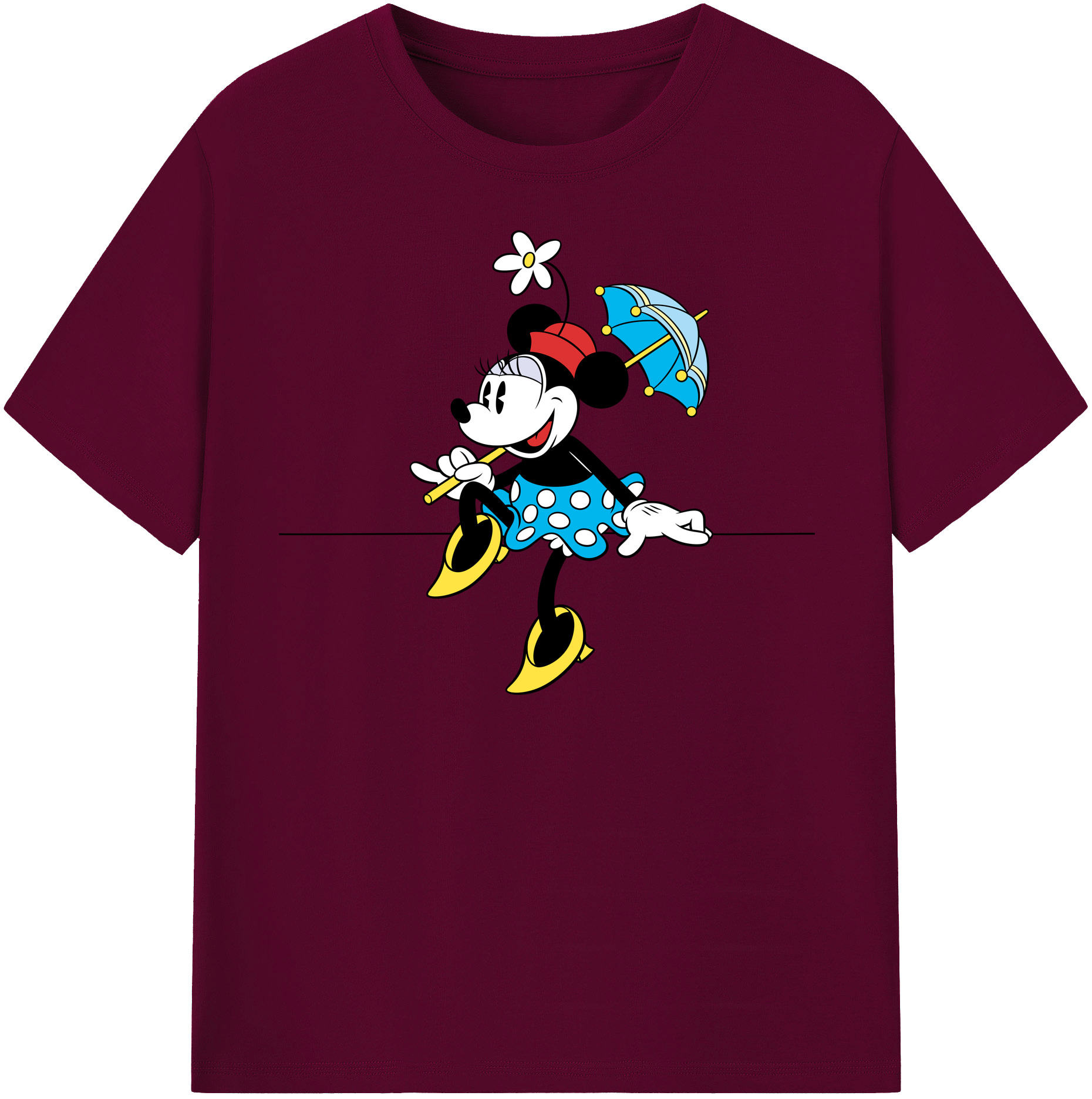 （画像用） ミッキーマウス Mickey Mouse レディースカジュアルプリントTシャツ（綿100％）